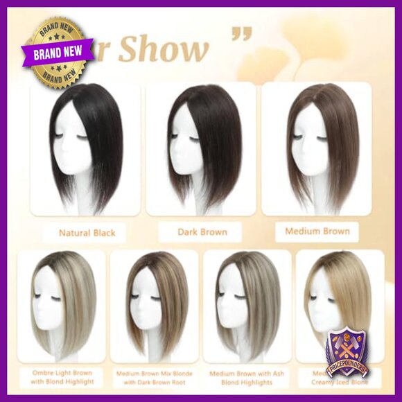 12 Inch Real Human Hair Topper Mono Base 4.6x4 Inch No Bangs Volume main image 5